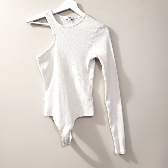 Agolde - Bea Cutaway Bodysuit in White - Size L - Picture 4 of 10